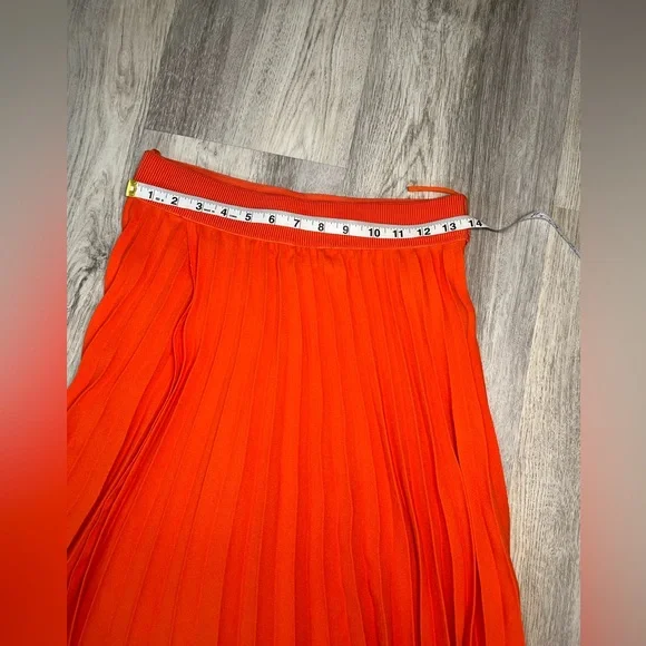Cos Elegant Orange Pleated Skirt Size 8 - Picture 5 of 10